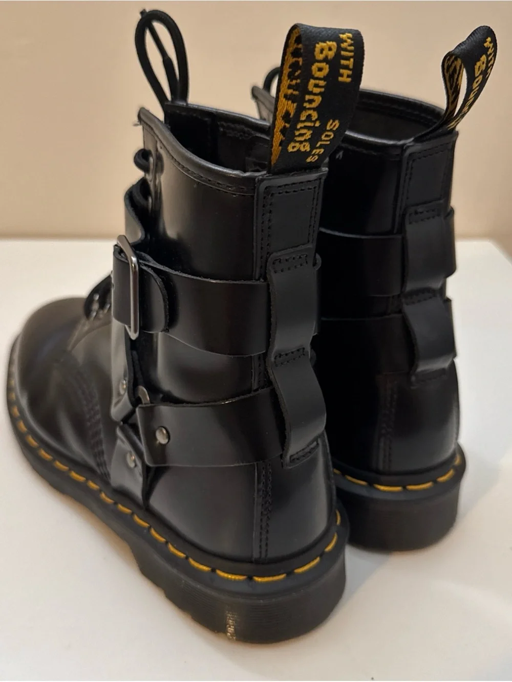 Dr Martens Christofor Women's Harness Boots Black Size 7 Leather Combat Doc